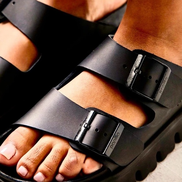 Free People Birkenstock Papillio Arizona Exquisite Chunky Sandal Black - Picture 8 of 9